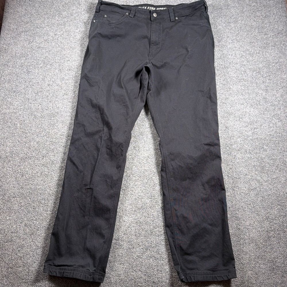 Duluth Trading Co Flex Fire Hose Pants Men 38x34 Black Workwear Stretch
